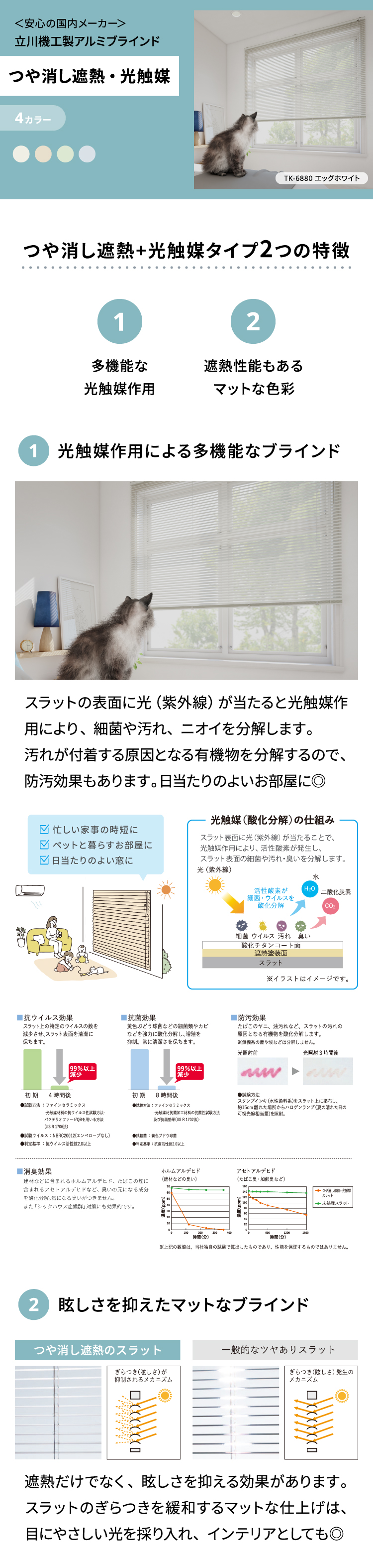 つや消し 遮熱 光触媒